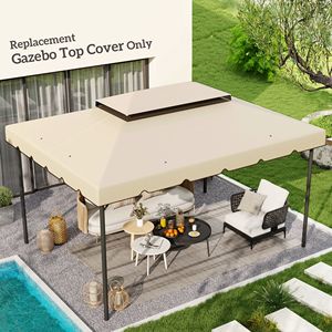 12.8FT X 9.5FT White Portable Gazebo Replacement <b>Canopy</b> Top Cover with Double Vented <b>Roof</b> for Garden Patio Outdoor (TOP ONLY) - Product Image 2