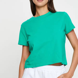 Nouveauté : T-shirts courts à manches courtes pour femmes, imprimés, 100 % coton, écologiques, respirants, pour l'été, tenue quotidienne, look tendance - Product Image 4
