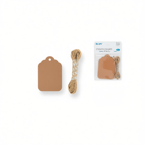 Etichetta da appendere Ilan 3x4,2 cm in carta kraft con cordino per etichette di abbigliamento, 12 pezzi - Product Image 1