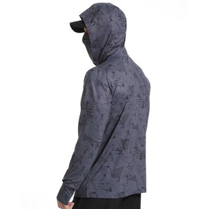 Hoodie de pêche pour homme respirant, anti-UV, avec logo personnalisé, masque intégré, manches longues, sublimé, protection extérieure - Product Image 4