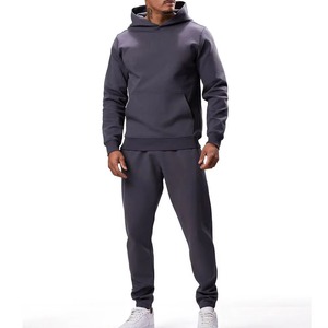 Men Winter <b>Plus</b> <b>Size</b> Solid Hoodie Sweatpants <b>Jogger</b> <b>Sets</b> Cargo Pants Tracksuits Sweatshirt 100% Polyester/Cotton Fleece - Product Image 1