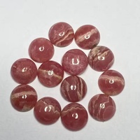 Cabujón redondo de rodocrosita natural de 10 mm con base plana para la fabricación de joyas, cristal curativo al por mayor, piedra preciosa suelta de proveedor