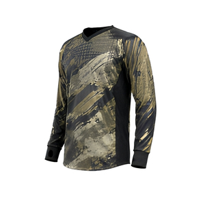Camiseta de Paintball Personalizada de Manga Larga, Diseño Sublimado en Negro, Rojo y Blanco, Logotipo Personalizado, Ropa para Juegos de Tiro al Aire Libre, Funda para Barril - Product Image 3