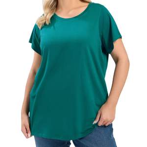 T-shirt oversize pour femme, manches courtes, coupe ample, décontracté, en coton, pour l'été, logo personnalisé, OEM, vente en gros, fournisseur en vrac - Product Image 2