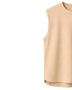 Camiseta sin mangas beige personalizada para hombre, chaleco informal de gimnasio, camiseta de algodón transpirable para verano, ropa deportiva holgada, top de entrenamiento. - Product Image 3