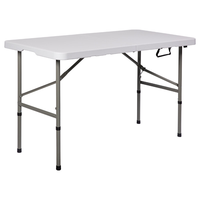 Table pliante portable d'extérieur en plastique, design minimaliste pour usage domestique, idéale pour la création de stands et l'étude
