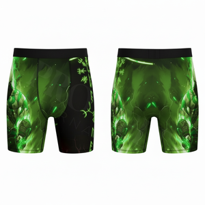 Caleçons imprimés pour hommes, taille mi-haute, en Spandex et Polyester extensibles, respirants, tricotés, sous-vêtements pour adultes, shorts à motifs tendance - Product Image 2