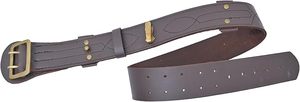 Ceinture bandoulière en cuir véritable marron avec fermoirs en laiton, réglable, style uniforme formel, accessoire de ceinture - Product Image 3