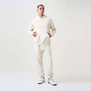 Conjunto de Dos Piezas para Hombre, Otoño-Invierno, Color Sólido, Estampado con Efecto Ácido, Sudadera con Capucha y Pantalones Deportivos, Ropa Deportiva Informal y Moderna para Exteriores - Product Image 2