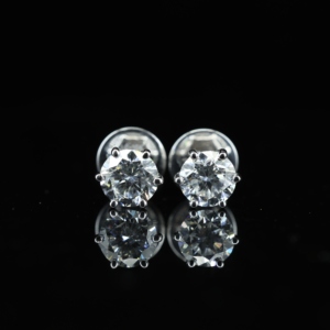 Classic Freshwater Pearl Moissanite S925 Sterling <b>Silver</b> 0.5Ct 1Ct 3Ct Six Prong 18K Gold Plated VVS Stud <b>Earrings</b> Gift - Product Image 2