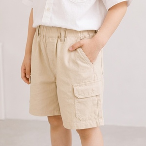 Shorts en lin mélangé pour garçons, 55% lin, 45% coton, tissés, respirants, légers, shorts pour enfants - Product Image 5