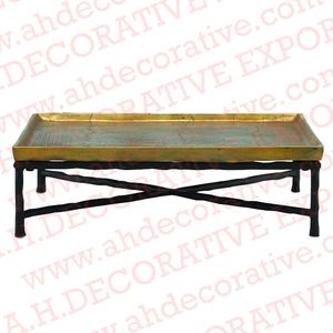 Plateau de service de grande taille en aluminium de luxe en vente chaude avec supports antiques noirs - Product Image 3