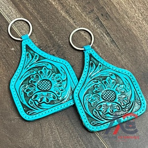 Super promotion de septembre 2026 : Porte-clés en cuir véritable turquoise, accessoire pour la maison, le bureau et les cadeaux - Product Image 1