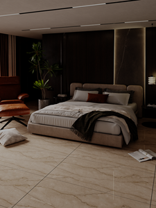 Azulejos de porcelana esmaltada de aspecto lujoso de 2x4 pies, Bottochino Choco, acabado brillante sin fin, azulejos de 600x1200 mm para sala de estar y dormitorio - Product Image 3