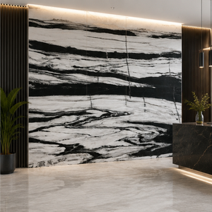 Mármol Blanco Pulido Delmate-3 Ecológico en Formato Grande, Diseño de Modelo 3D, Decoración de Pared Moderna para Sala de Estar, Superficie Duradera - Product Image 1