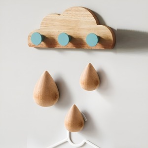 Gancho de Pared de Madera con Forma de Nube para Cuarto de Niños, Gancho de Pared con Forma de Nube de R B Overseas al Precio Más Bajo - Product Image 2