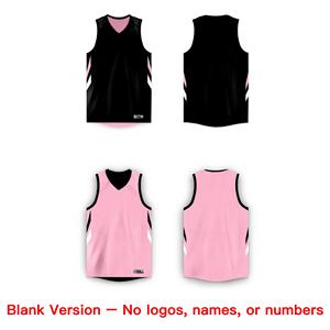 Camiseta de Baloncesto Deportiva Personalizada Negra y Rosa de Doble Cara - Product Image 4