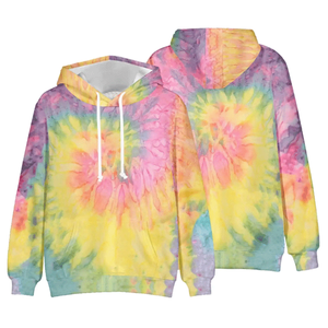 Sweat-shirt à capuche tie-dye en polyester/coton à séchage rapide pour hommes, polaire de haute qualité, streetwear décontracté pour l'automne - Product Image 3