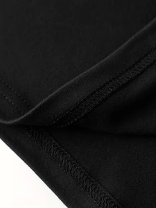 Camiseta de Manga Corta para Mujer, Cuello Redondo, Color Sólido, Tejida, 100% Algodón, Corte Regular, Casual, Ecológica, Verano, Verde Oliva, Negro, Blanco - Product Image 5