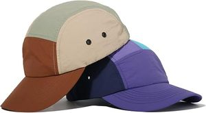 Unisex 5-Panel Baseball <b>Cap</b> Color Blocking Canvas Adjustable Magic Sticker Closure Casual Spring <b>Summer</b> Wear - Product Image 3