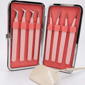Ensemble de pinces à sourcils en acier inoxydable personnalisées avec embouts inclinés, étui de rangement, durable et écologique pour un usage professionnel - Product Image 4