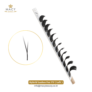 Pestañas Híbridas Forma YY Fox (Izquierda) MACY BEAUTY KOREA Extensiones de Pestañas al por Mayor Pestañas Personalizadas Marca Privada Alta Calidad - Product Image 3