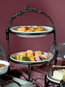 Soporte de Metal Decorativo de Dos Niveles para Pasteles, Soporte para Cupcakes, Plato para Servir Pasteles para Fiestas de Té - Product Image 5