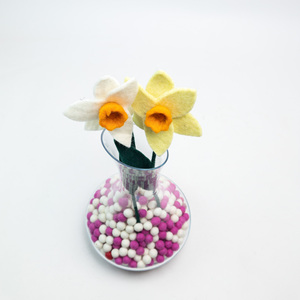 Felt Yarn Handmade Felt Daffodil Bouquet Bulk Wholesale Large Artificial Spring Flowers Single Stem <b>Oil</b> <b>Diffuser</b> - Product Image 4