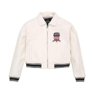 Premium Wholesale Avirex Women's Heavy Weight Casual Leather Knitted Bomber <b>Jackets</b> <b>Winter</b> Windproof Breathable Custom Designed - Product Image 4