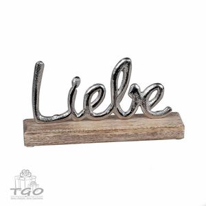 Meilleure Vente : Décoration Murale Artistique « Love » avec Cœur sur Base en Bois de Mangue, Finition Aluminium Argenté pour Maison, Bureau, Salon - Product Image 2