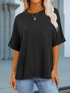 Camisetas Oversize de Manga Corta para Mujer, Blusas de Algodón de Verano con Hombros Caídos - Product Image 5