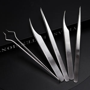 Pince à cils personnalisée avec logo, en acier inoxydable arc-en-ciel, à pointe incurvée de précision, outils d'extension de fibres - Product Image 4