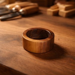 Acacia Wood Napkin Ring Set Handcrafted <b>Rustic</b> <b>Table</b> Accessories for <b>Dining</b> Events and Hospitality Use - Product Image 2