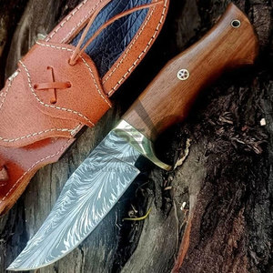 Los Mejores Cuchillos de Hoja Fija con Mango de Madera DIY, Color Personalizado OEM, Acero Inoxidable y Acero de Damasco, Hechos en Pakistán - Product Image 5