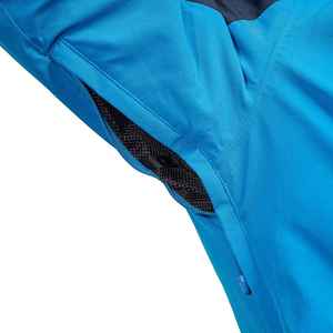 Men's Waterproof Hooded Puffer <b>Jacket</b> Blue Color Blocking Sporty Style Regular Fit Polyester Material Winter Outdoor Wear - Product Image 4