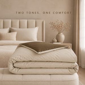 Luxury 300 GSM Cream Walnut Dual Tone Reversible Microfiber Comforter Plush <b>Bedding</b> | Cozy All Season <b>Quilt</b> for Premium Hotel - Product Image 3