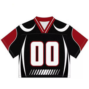 Camiseta de Fútbol Unisex Negra de Malla, Cuello en V, Manga Corta, Transpirable, Personalizable con Nombre y Número del Equipo 00, Talla Adulto, Corte Regular - Product Image 3