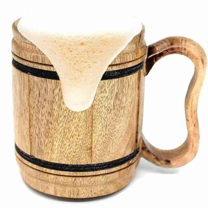 Taza de Cerveza de Madera Ecológica, Hecha a Mano, Personalizable con Logotipo a Color, Color Natural Oscuro, Reutilizable, Portátil, Moderna, de Lujo, con Tapa Abrible, para Negocios - Product Image 6