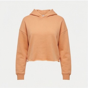 Haut décontracté pour femme, coupe courte, en molleton de coton, avec impression en relief, col rond, style activewear, vêtement de mode - Product Image 1