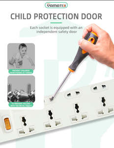 Enchufe de Corriente de la Serie PRIMA con 4 Tomas de Corriente para PC de 13 A, Diseño Único Multi UK/EU, 2 Puertos USB, 2 Puertos USB C, Interruptor de Sobrecarga - Product Image 2