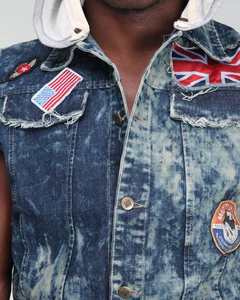 Chaqueta de Mezclilla OEM 2026 para Hombre, Ropa Barata de Moda en Línea, Chaleco de Mezclilla con Capucha, Sudadera con Capucha de Mezclilla - Product Image 4