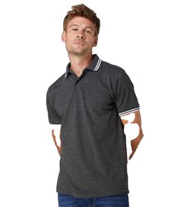 Manches courtes motif solide pour hommes pour polo anti-boulochage tissu tricoté vêtement teint - Product Image 6