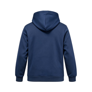 เสื้อฮู้ดซิปผู้ชายสีน้ำเงินกรมท่า ผ้าฝ้ายฟลีซ 100% ทนทาน ราคาถูก มีกระเป๋าซิป แบบเรียบง่าย สวมใส่สบาย - Product Image 2