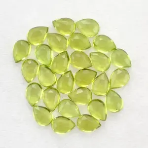 8x12mm Natural Peridot Rose Cut Pear Cabochon Loose Gemstones Supplier Shop Online Now At Factory Price From Manufacturer