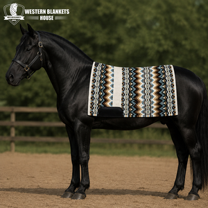 Western Blankets House Classic Western Saddle <b>Pad</b> New Zealand Wool Fleece Lined Comfortable 42x34 Inch Riding Equestrian - Product Image 1