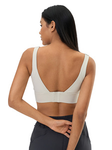 เสื้อชั้นในกีฬาสำหรับผู้หญิงไซส์ใหญ่ขายดีที่สุด แบบยาวพิเศษ รองรับการออกกำลังกายได้ดีเยี่ยม เสื้อครอปท็อปแบบมีฟองน้ำในตัว พร้อมแผ่นเสริมด้านหน้า - Product Image 5