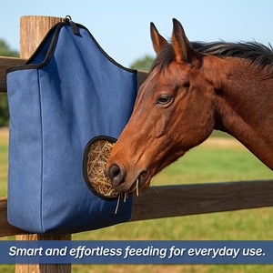 Heavy Duty Horse Hay Bag Slow Feeder with Reinforced Opening Durable Stable Feeding Bag for Travel <b>Trailer</b> Outdoor Use - Product Image 4