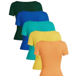 Camiseta corta de alta calidad para mujer, cuello redondo, algodón, diseño sin costuras, a la moda, para chicas y mujeres de Bangladesh. - Product Image 2