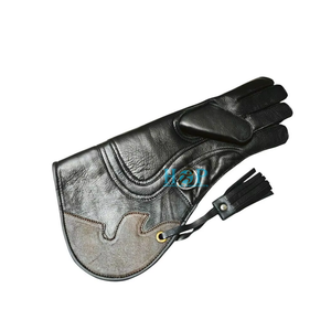 Guante de cetrería de cuero prémium para hombre, para cetreros profesionales y principiantes – Guantelete protector extra largo diseñado para mayor seguridad - Product Image 1