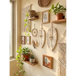 Tapiz de Pared Bohemio de Madera de Acacia con Organizador de Macramé, Venta al Por Mayor |   Hecho a Mano - Product Image 6